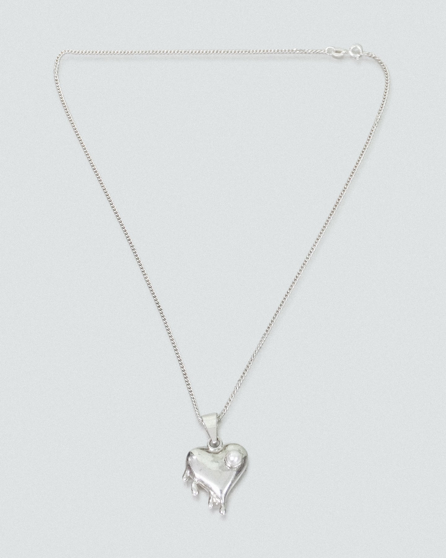 Horny Heart Chain Necklace in Silver